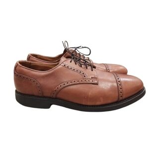 Vintage Allen Edmonds San Marco Pebble Grain Carmel ,Cap Toe Derby Men's 10D